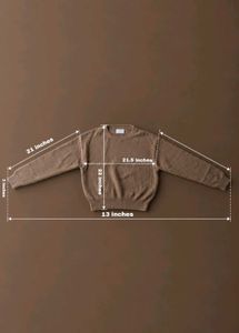 BROWN RIBBED CREW NECK SWEATER