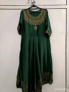 Girls Anarkali Kurta In Green Colour