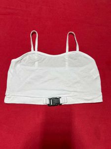 White Buckle Crop Top