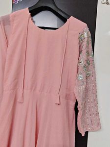 Stunning Embellished Pink Ethnic Gown