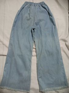Stretchable Blue Denim Palazzo Pants