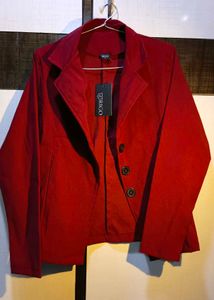 Red Casual Blazer