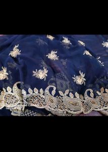 Elegant Black Embroidered Saree