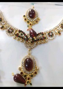 Exquisite Kundan &amp; Ruby Necklace Set
