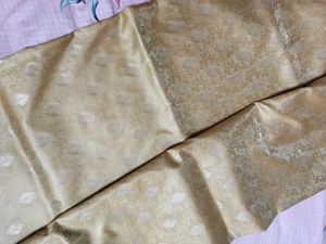 Elegant Cream &amp; Red Banarasi Silk Saree