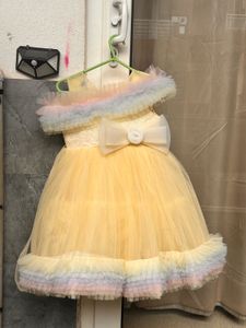 Yellow Ruffle Party Dress
