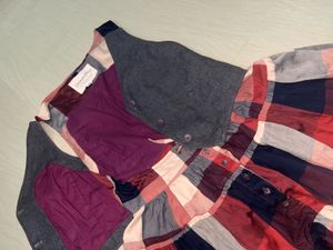Stylish Plaid Skirt and Vest Set