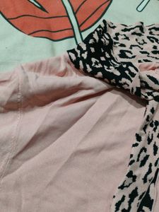 Pink Leopard Print Bow top