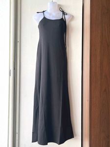 Elegant Black Maxi Slip Dress(XXL)