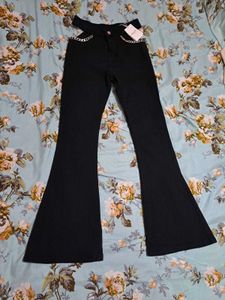 Cut Out Chick Black Flare Jeans