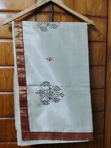 Brand New|Bhagalpur Silk With Embroidery|W/o Blouse