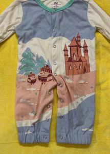 Cute Castle Print Baby Romper