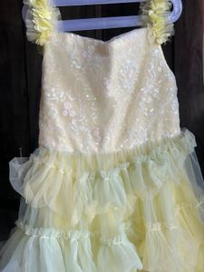 Chic Yellow Ruffled Party Dress