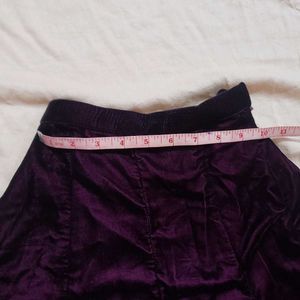 Velvet Floral Embroidered Skirt