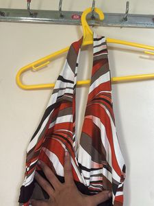 Retro Swirl Halter Dress