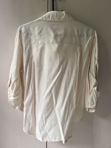 Cream Collared Button-Up Shirt
