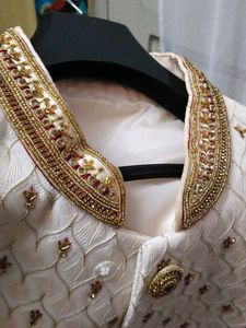Men's Sherwani Kurta with Gold Embroidery