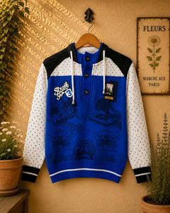 Boys Winter Sweater | Blue & White | Full Sleeves