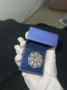 Stunning Floral Brooch with Pink Stone