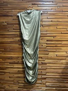 Shiny Ruched Midi Dress