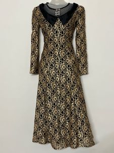 Pintresty Elegant Gold Lace Gown