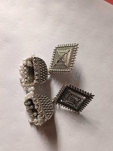 Oxidized Jhumka Earrings