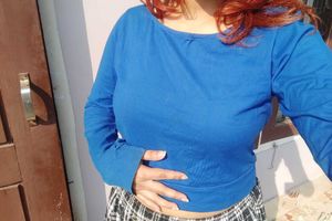 Crop long sleeve tee💙