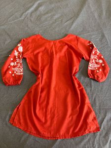 Elegant Orange Kurta Set with Pants