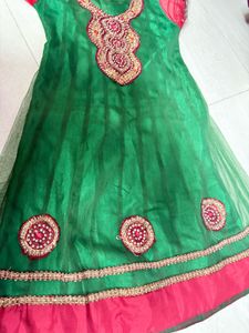 Green Embroidered Anarkali Kurta