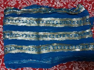Teal Sequin Embellished Fabric
