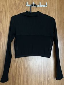 Black Ribbed Mesh Corset Top