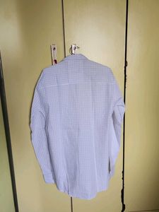 men's small checked white shirt