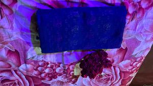 Elegant Blue Saree with Tassels
