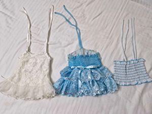 Baby Dresses  And Top (3 Pcs)
