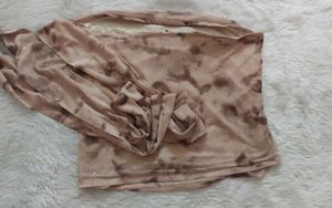 Y2K Abstract Print Mesh Scarf Tube Top