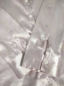 Silky Satin Button-Down