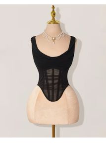 ON SALE🔥Black Corset Top with Sheer