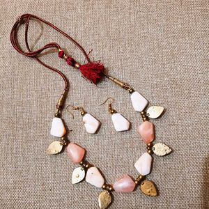 Boho Stone Necklace &amp; Earring Set