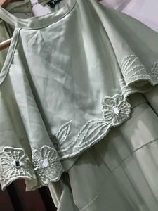 Elegant Sage Green Embroidered Gown