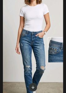 Stylish Ripped Blue Denim Jeans