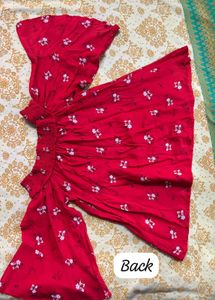 /Chic Red Off-Shoulder Floral top