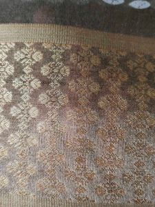 Brown Printed Saree with Gold Border