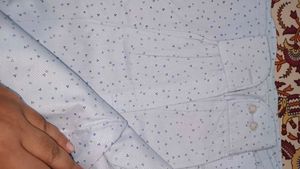 Light Blue Printed Men's Shirt &amp; Pant Set