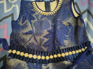 Elegant Blue Floral Dress