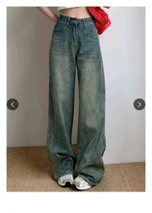 Blue Wide Leg Denim Jeans
