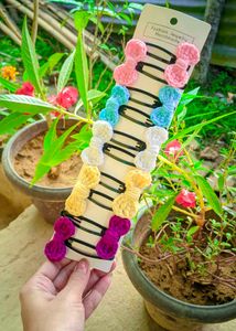 Crochet Bow Hair Pins (set of 4)