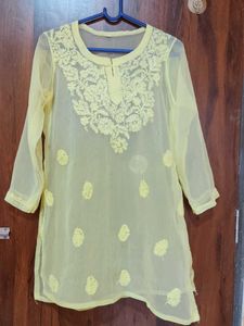 Elegant Yellow Chikankari Kurta