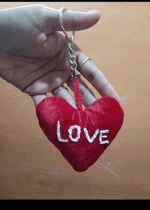 Plush Heart "LOVE" Keychain