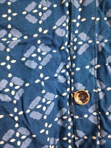 Blue Printed Short Kurta