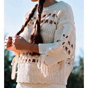 ZARA Open Knit Sweater – Size S – Ecru